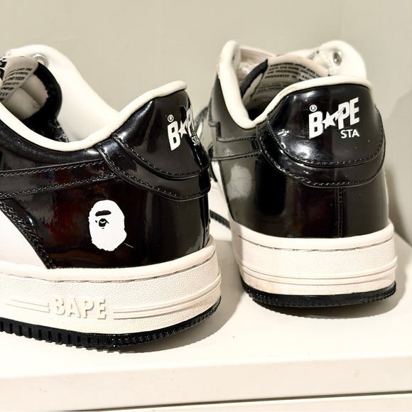 Bape Apesta Sz 9.5 Patent Black White - Picture 4 of 12